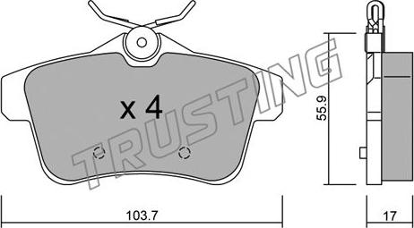 Trusting 872.0 - Kit de plaquettes de frein, frein à disque cwaw.fr