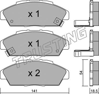 Trusting 394.0 - Kit de plaquettes de frein, frein à disque cwaw.fr