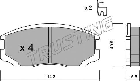 Trusting 391.0 - Kit de plaquettes de frein, frein à disque cwaw.fr