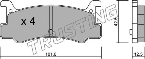 Trusting 398.0 - Kit de plaquettes de frein, frein à disque cwaw.fr