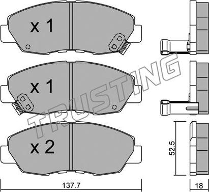 Trusting 393.0 - Kit de plaquettes de frein, frein à disque cwaw.fr