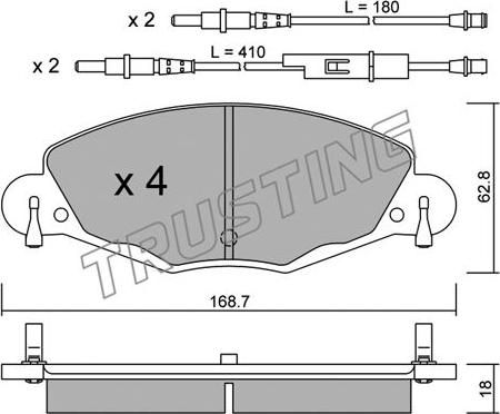 Trusting 341.0 - Kit de plaquettes de frein, frein à disque cwaw.fr