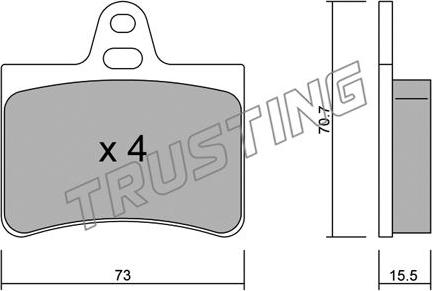 Trusting 342.0 - Kit de plaquettes de frein, frein à disque cwaw.fr