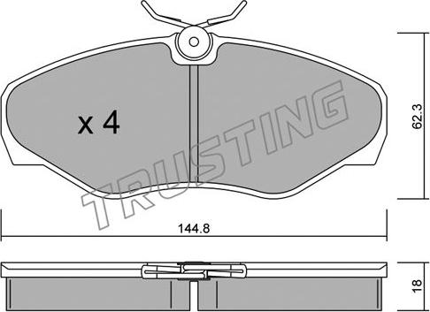 Trusting 347.2 - Kit de plaquettes de frein, frein à disque cwaw.fr