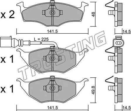 Trusting 354.1 - Kit de plaquettes de frein, frein à disque cwaw.fr