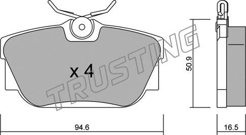 Trusting 355.0 - Kit de plaquettes de frein, frein à disque cwaw.fr