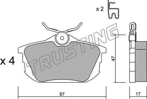 Trusting 356.0 - Kit de plaquettes de frein, frein à disque cwaw.fr