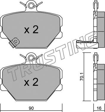 Trusting 350.0 - Kit de plaquettes de frein, frein à disque cwaw.fr