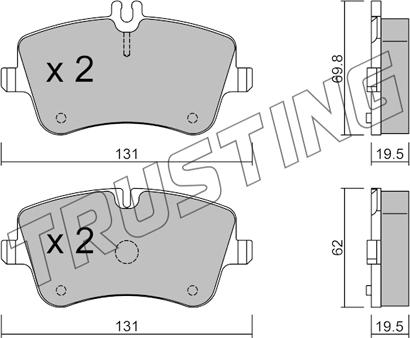 Trusting 351.0 - Kit de plaquettes de frein, frein à disque cwaw.fr