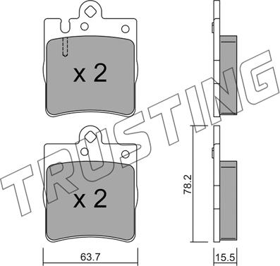 Trusting 353.0 - Kit de plaquettes de frein, frein à disque cwaw.fr