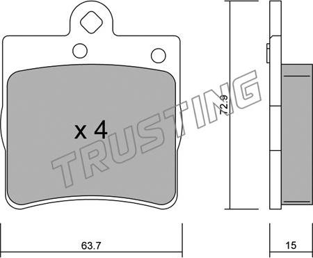 Trusting 352.0 - Kit de plaquettes de frein, frein à disque cwaw.fr