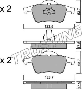 Trusting 357.0 - Kit de plaquettes de frein, frein à disque cwaw.fr