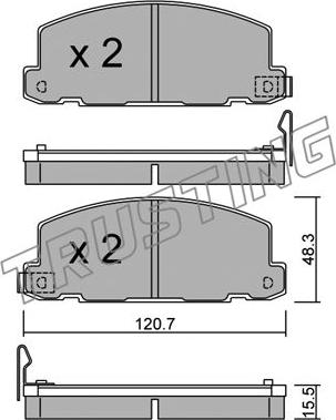 Trusting 369.0 - Kit de plaquettes de frein, frein à disque cwaw.fr