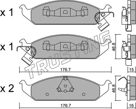 Trusting 364.0 - Kit de plaquettes de frein, frein à disque cwaw.fr