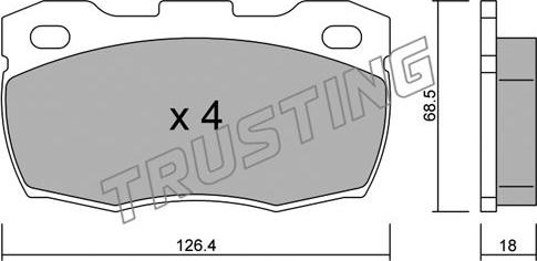 Trusting 361.0 - Kit de plaquettes de frein, frein à disque cwaw.fr