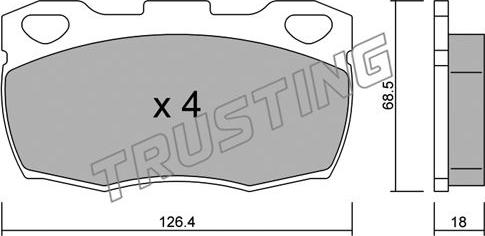 Trusting 361.1 - Kit de plaquettes de frein, frein à disque cwaw.fr