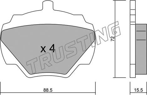 Trusting 362.0 - Kit de plaquettes de frein, frein à disque cwaw.fr