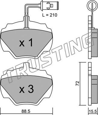 Trusting 362.1 - Kit de plaquettes de frein, frein à disque cwaw.fr