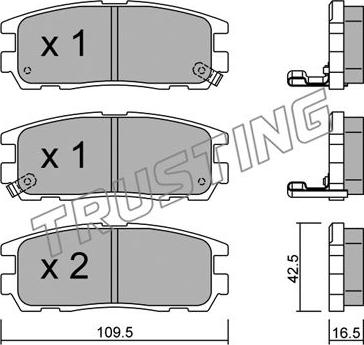 Trusting 367.0 - Kit de plaquettes de frein, frein à disque cwaw.fr