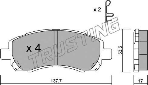 Trusting 304.0 - Kit de plaquettes de frein, frein à disque cwaw.fr