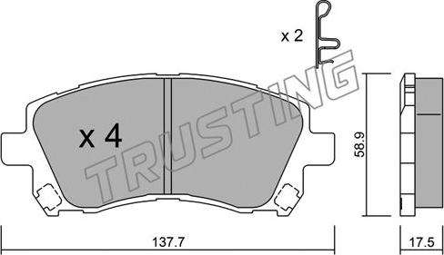 Trusting 305.0 - Kit de plaquettes de frein, frein à disque cwaw.fr