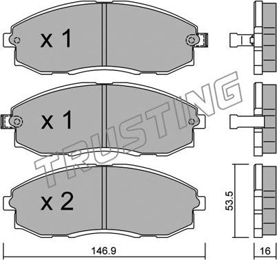 Trusting 306.0 - Kit de plaquettes de frein, frein à disque cwaw.fr