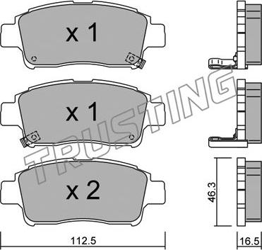 Trusting 301.0 - Kit de plaquettes de frein, frein à disque cwaw.fr