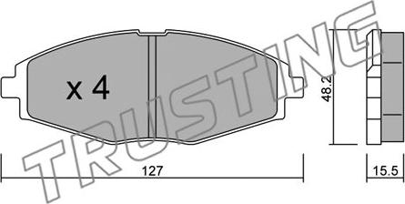 Trusting 302.1 - Kit de plaquettes de frein, frein à disque cwaw.fr