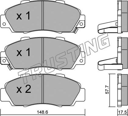 Trusting 307.0 - Kit de plaquettes de frein, frein à disque cwaw.fr