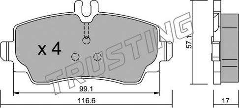 Trusting 319.0 - Kit de plaquettes de frein, frein à disque cwaw.fr