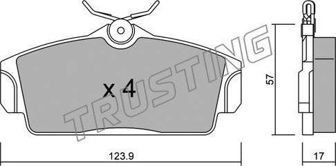 Trusting 314.0 - Kit de plaquettes de frein, frein à disque cwaw.fr