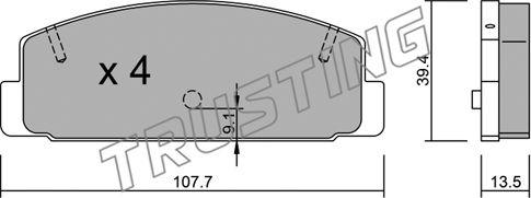 Trusting 311.1 - Kit de plaquettes de frein, frein à disque cwaw.fr