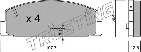 Trusting 311.2 - Kit de plaquettes de frein, frein à disque cwaw.fr