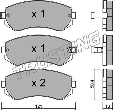 Trusting 313.0 - Kit de plaquettes de frein, frein à disque cwaw.fr