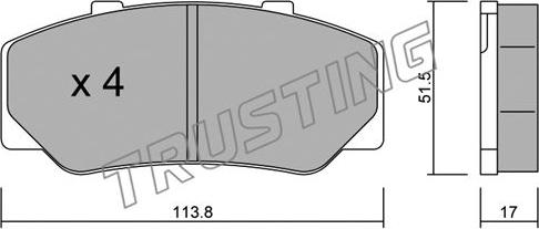 Trusting 317.0 - Kit de plaquettes de frein, frein à disque cwaw.fr