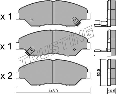 Trusting 385.0 - Kit de plaquettes de frein, frein à disque cwaw.fr