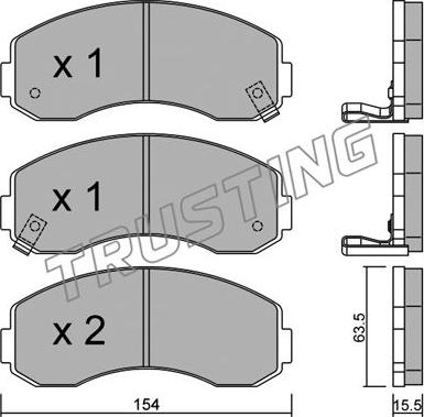 Trusting 386.0 - Kit de plaquettes de frein, frein à disque cwaw.fr