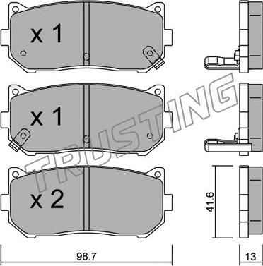 Trusting 381.0 - Kit de plaquettes de frein, frein à disque cwaw.fr