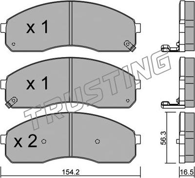 Trusting 383.0 - Kit de plaquettes de frein, frein à disque cwaw.fr