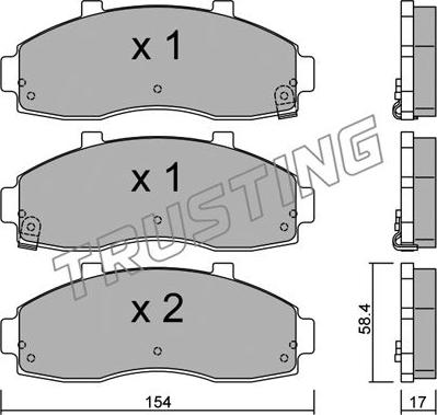 Trusting 382.0 - Kit de plaquettes de frein, frein à disque cwaw.fr