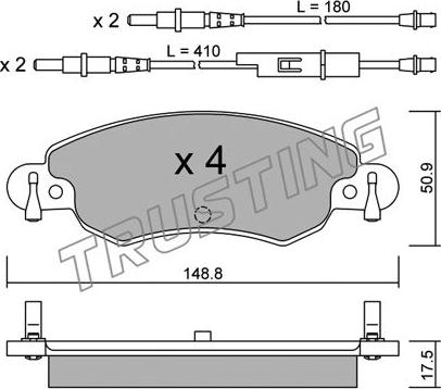 Trusting 339.0 - Kit de plaquettes de frein, frein à disque cwaw.fr