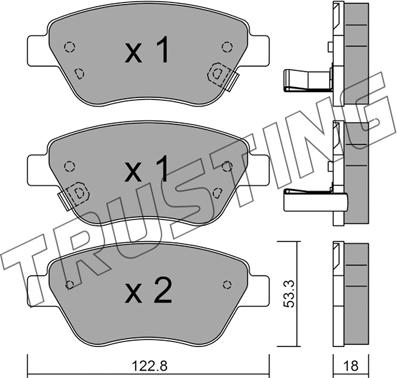 Trusting 330.4 - Kit de plaquettes de frein, frein à disque cwaw.fr