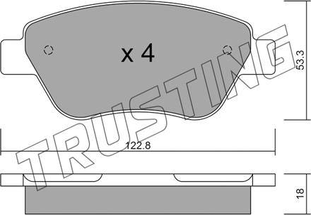 Trusting 330.1 - Kit de plaquettes de frein, frein à disque cwaw.fr