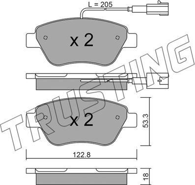 Trusting 330.3 - Kit de plaquettes de frein, frein à disque cwaw.fr