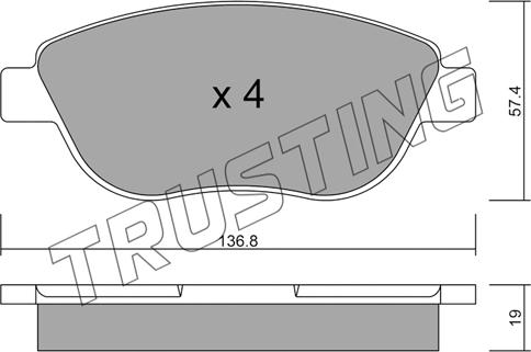 Trusting 331.1 - Kit de plaquettes de frein, frein à disque cwaw.fr