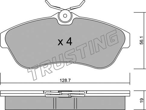 Trusting 338.0 - Kit de plaquettes de frein, frein à disque cwaw.fr