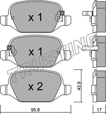 Trusting 333.4 - Kit de plaquettes de frein, frein à disque cwaw.fr