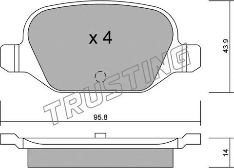 Trusting 333.0 - Kit de plaquettes de frein, frein à disque cwaw.fr