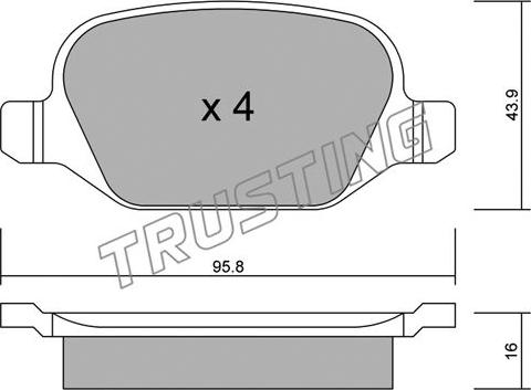 Trusting 333.1 - Kit de plaquettes de frein, frein à disque cwaw.fr