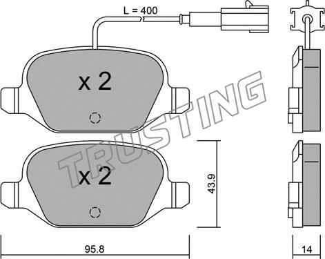 Trusting 333.3 - Kit de plaquettes de frein, frein à disque cwaw.fr